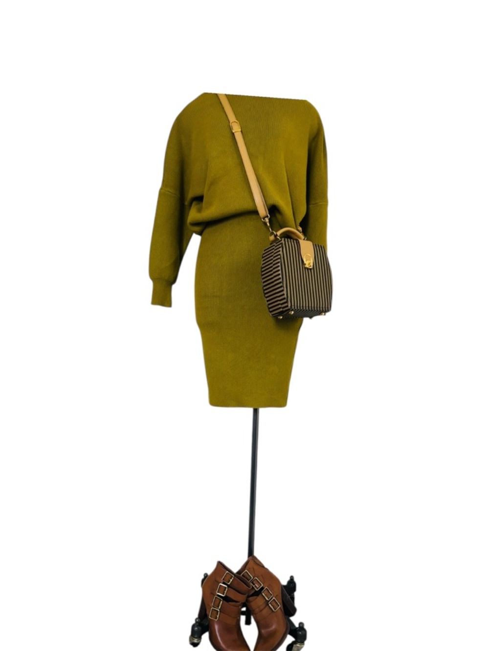 Olive Knit Sweater set(purse and boots not included)